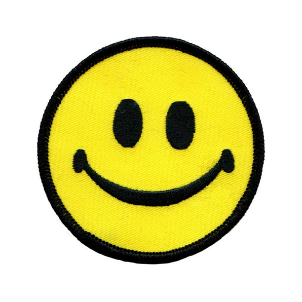 Happy Face World Emoji Embroidered Iron On Patch 